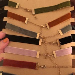 Jewelry - Beautiful velvet chokers - set of 7 Jewelry - Beautiful velvet chokers - set of 7